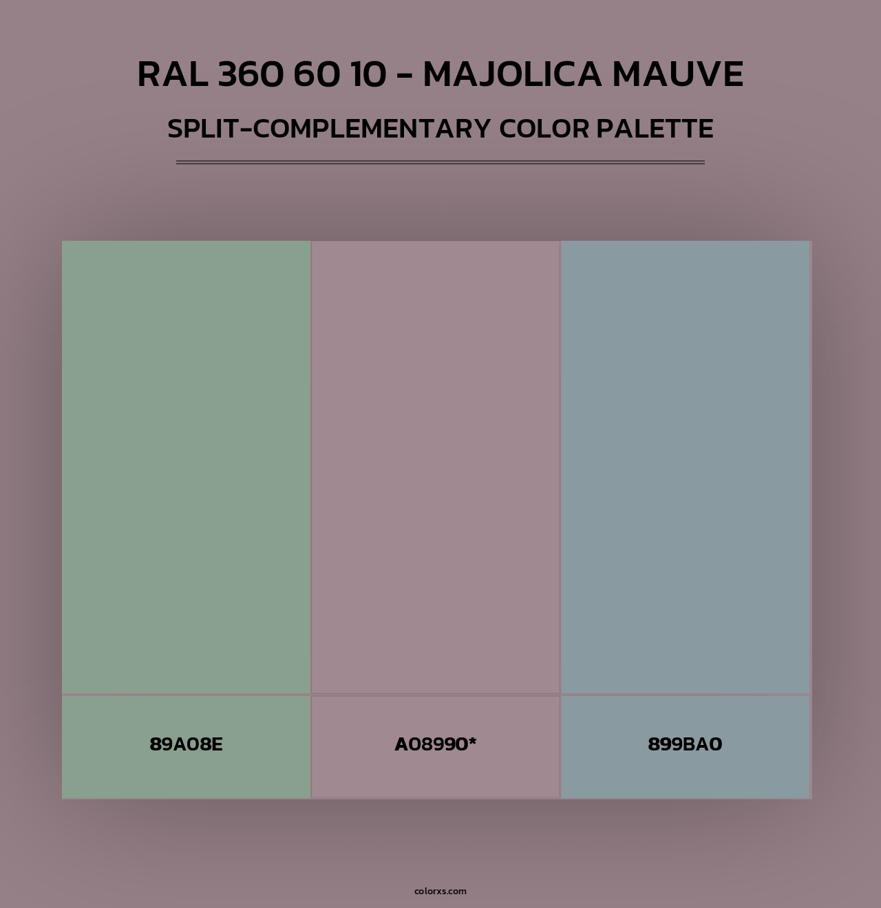 RAL 360 60 10 - Majolica Mauve - Split-Complementary Color Palette