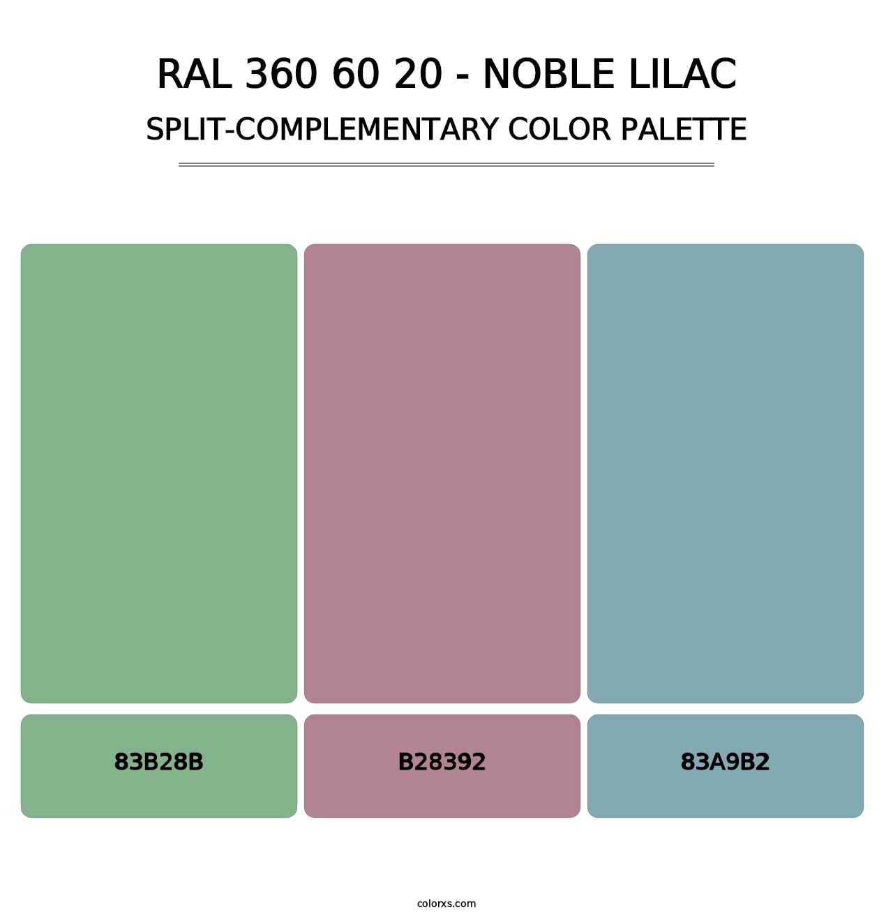 RAL 360 60 20 - Noble Lilac - Split-Complementary Color Palette