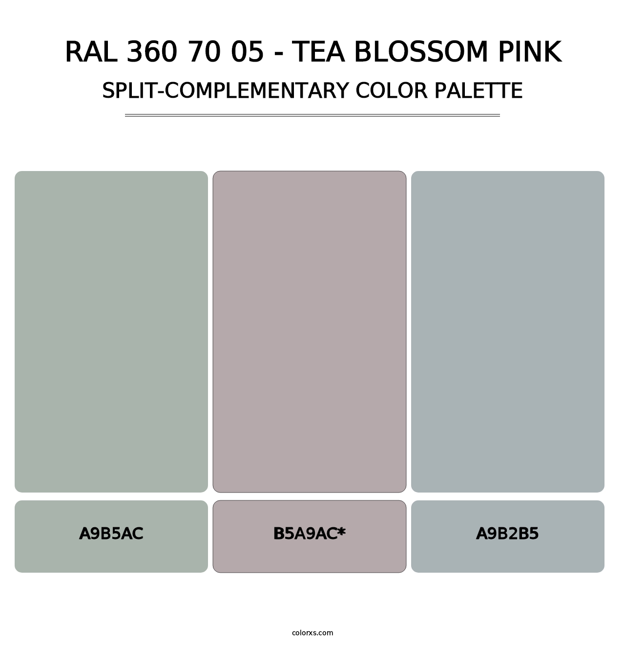 RAL 360 70 05 - Tea Blossom Pink - Split-Complementary Color Palette