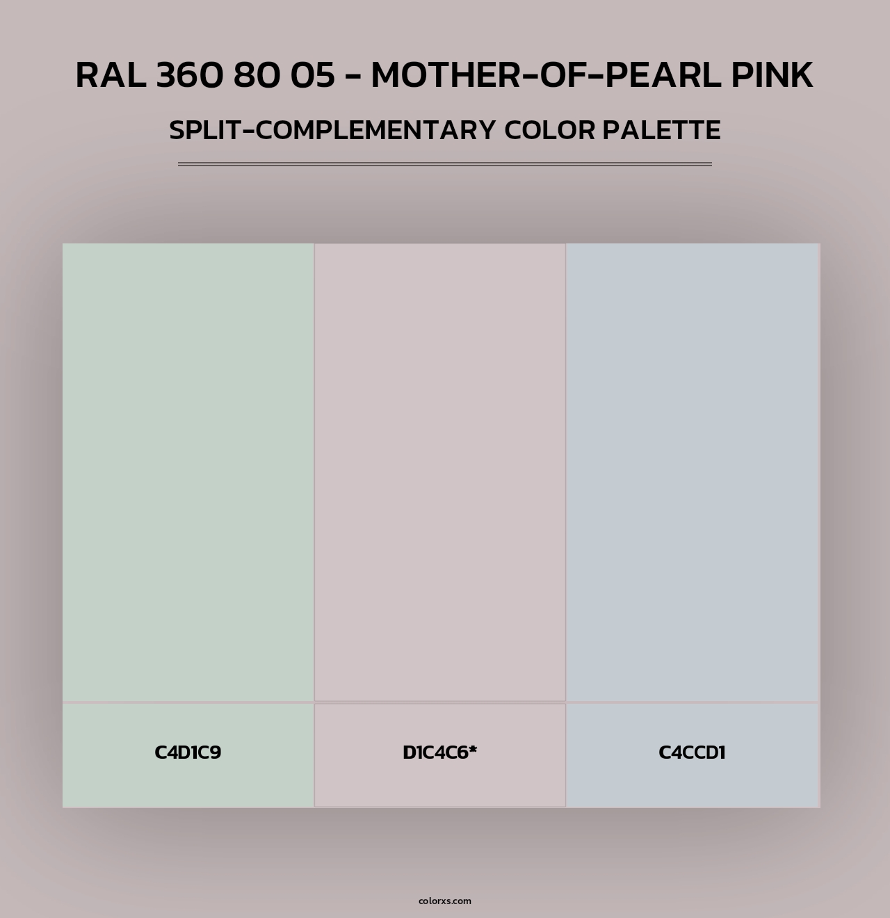 RAL 360 80 05 - Mother-Of-Pearl Pink - Split-Complementary Color Palette
