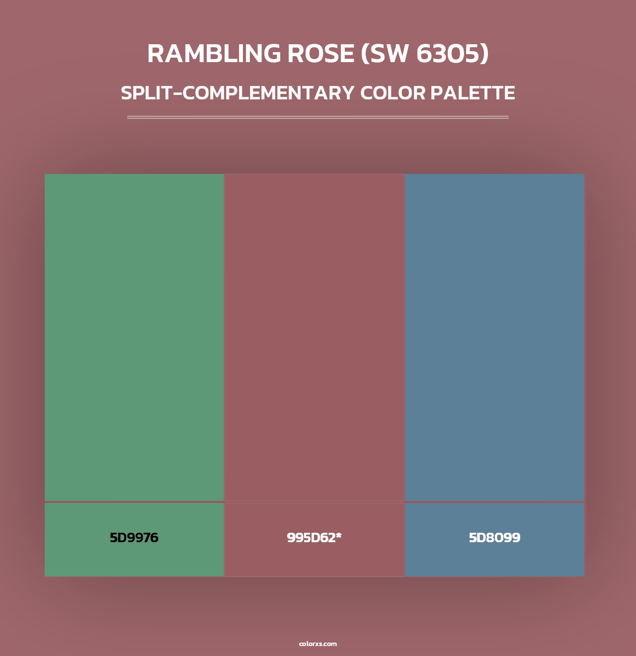 Rambling Rose (SW 6305) - Split-Complementary Color Palette