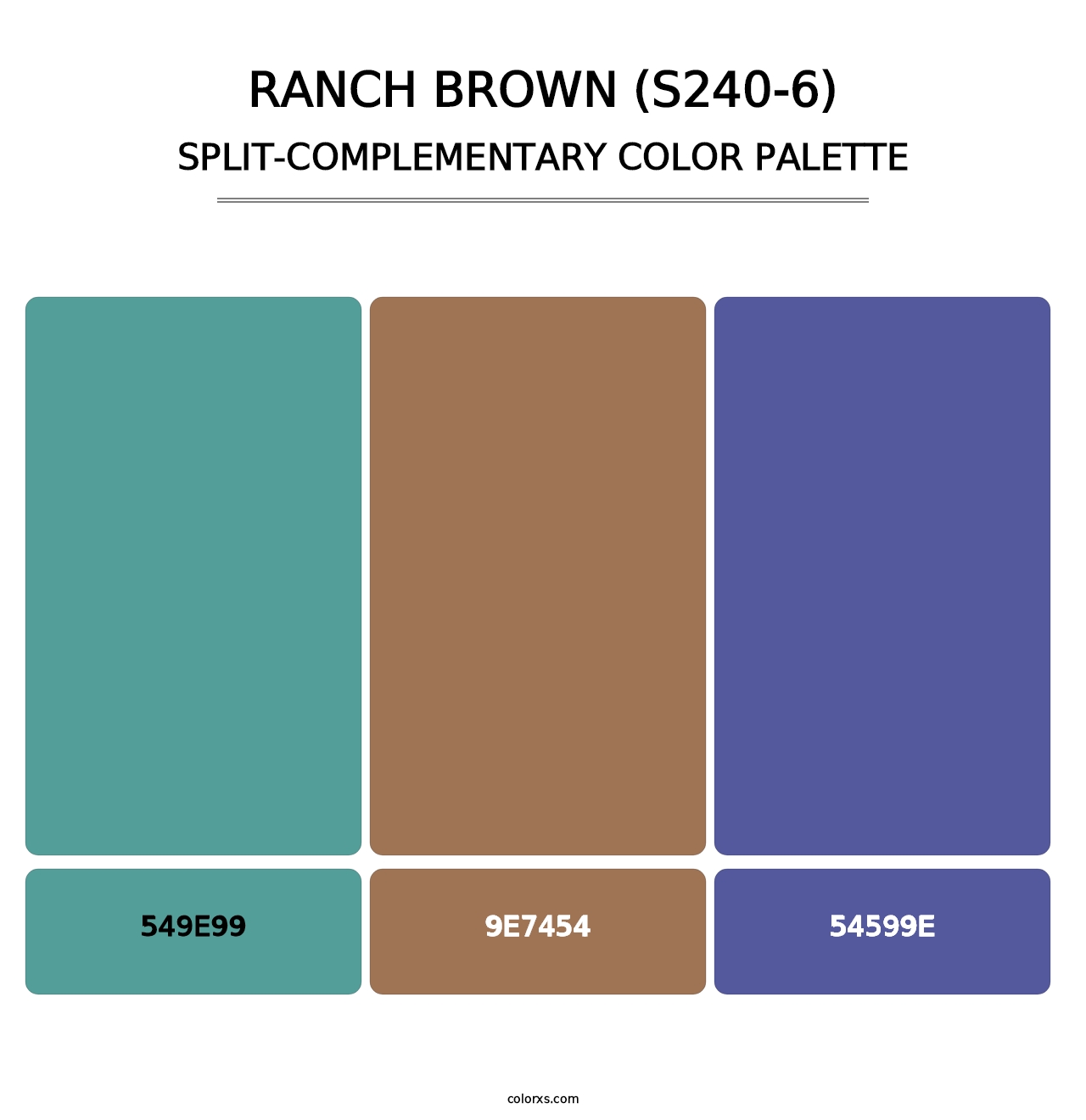 Ranch Brown (S240-6) - Split-Complementary Color Palette