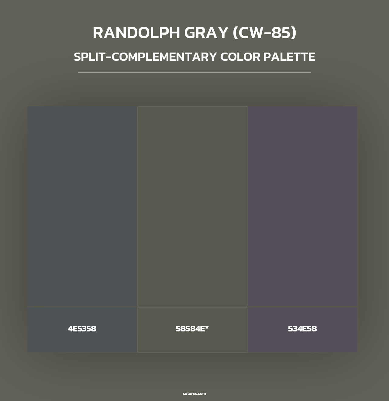 Randolph Gray (CW-85) - Split-Complementary Color Palette
