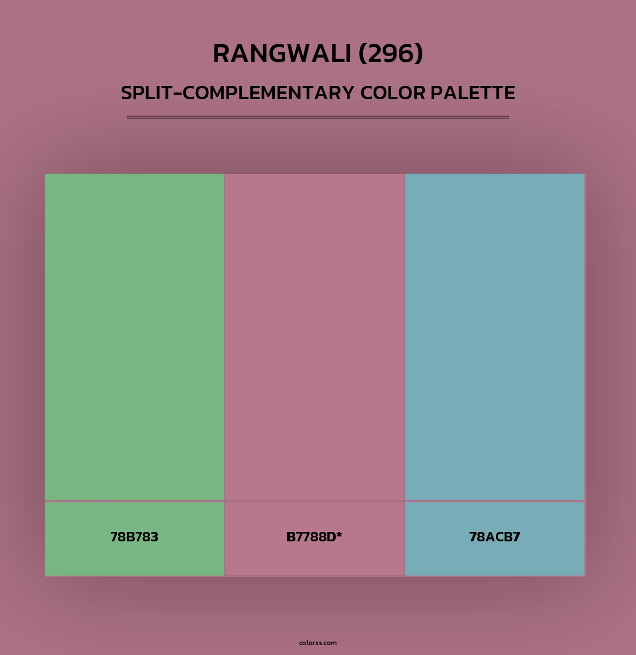 Rangwali (296) - Split-Complementary Color Palette