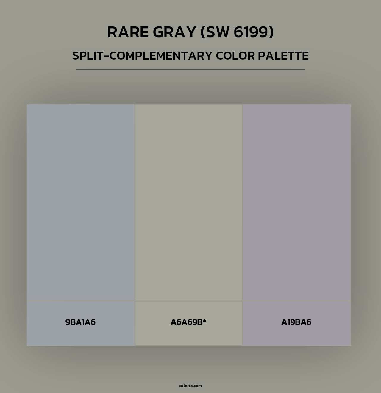 Rare Gray (SW 6199) - Split-Complementary Color Palette