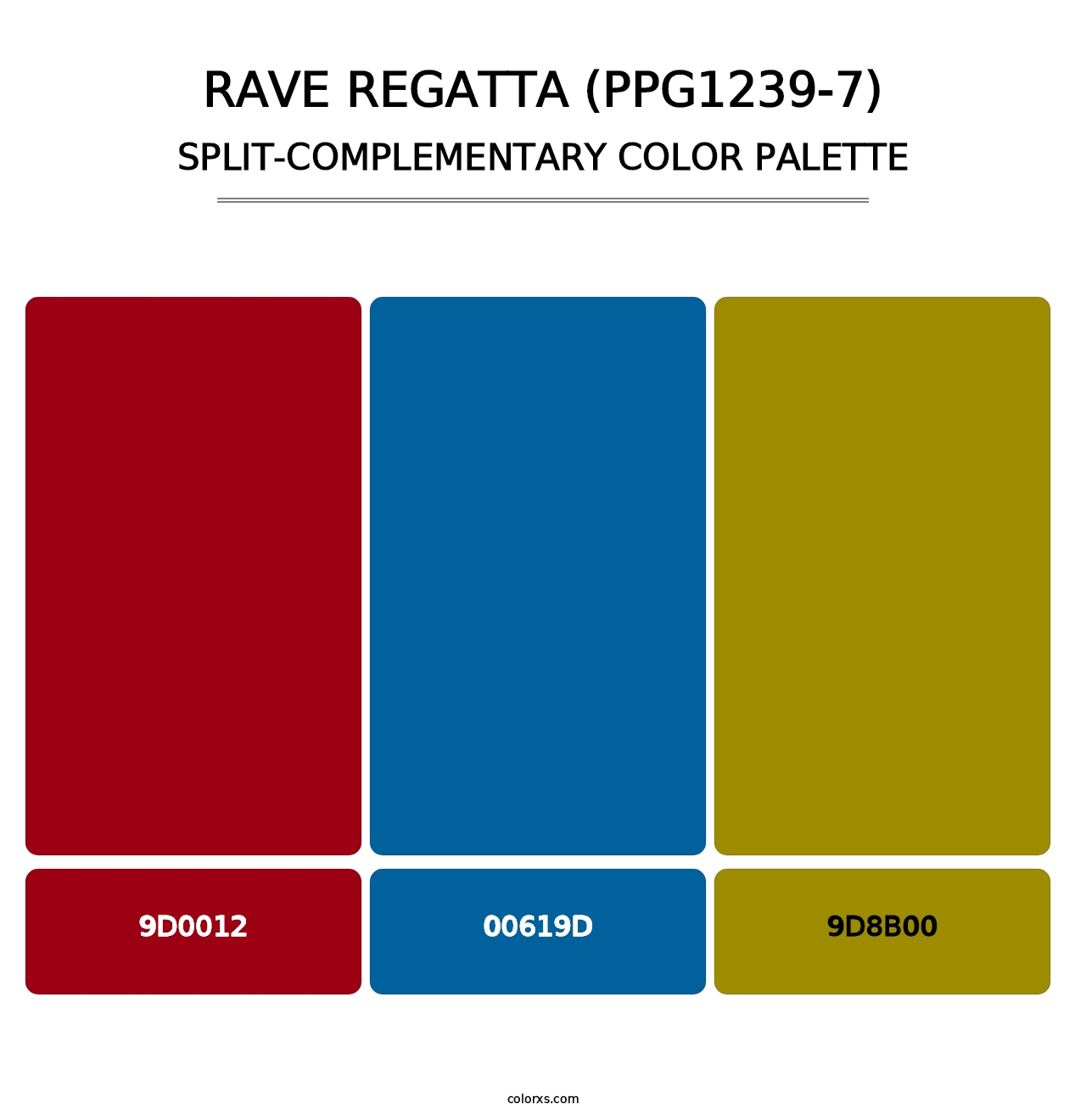 Rave Regatta (PPG1239-7) - Split-Complementary Color Palette
