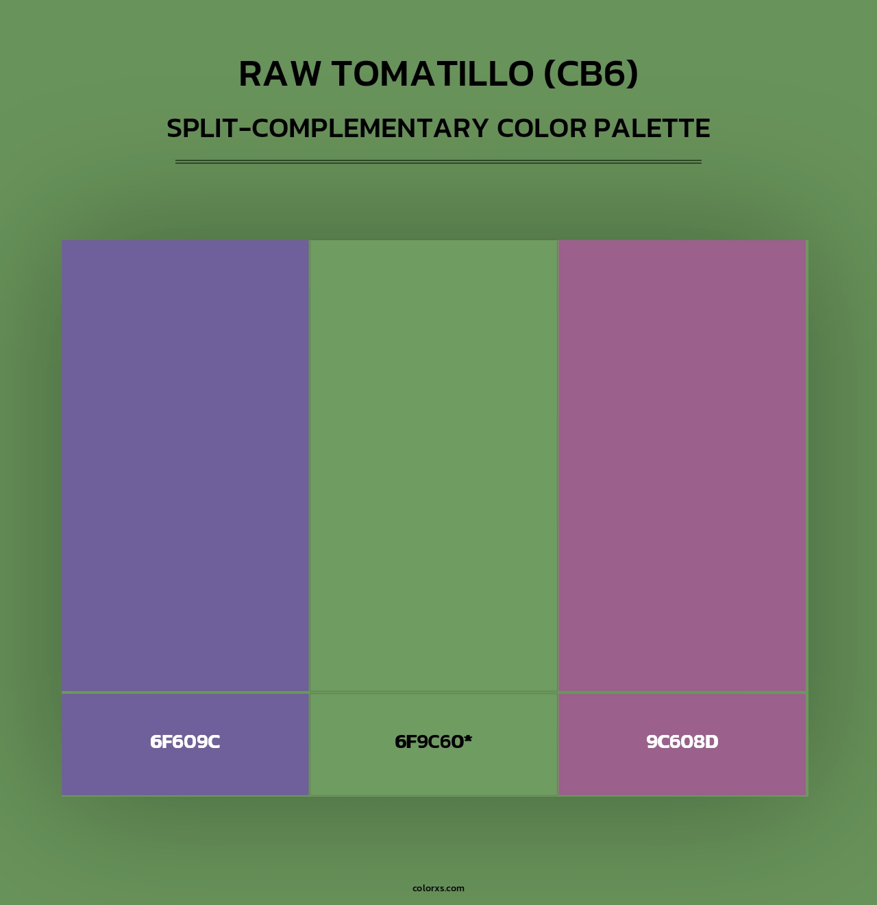 Raw Tomatillo (CB6) - Split-Complementary Color Palette
