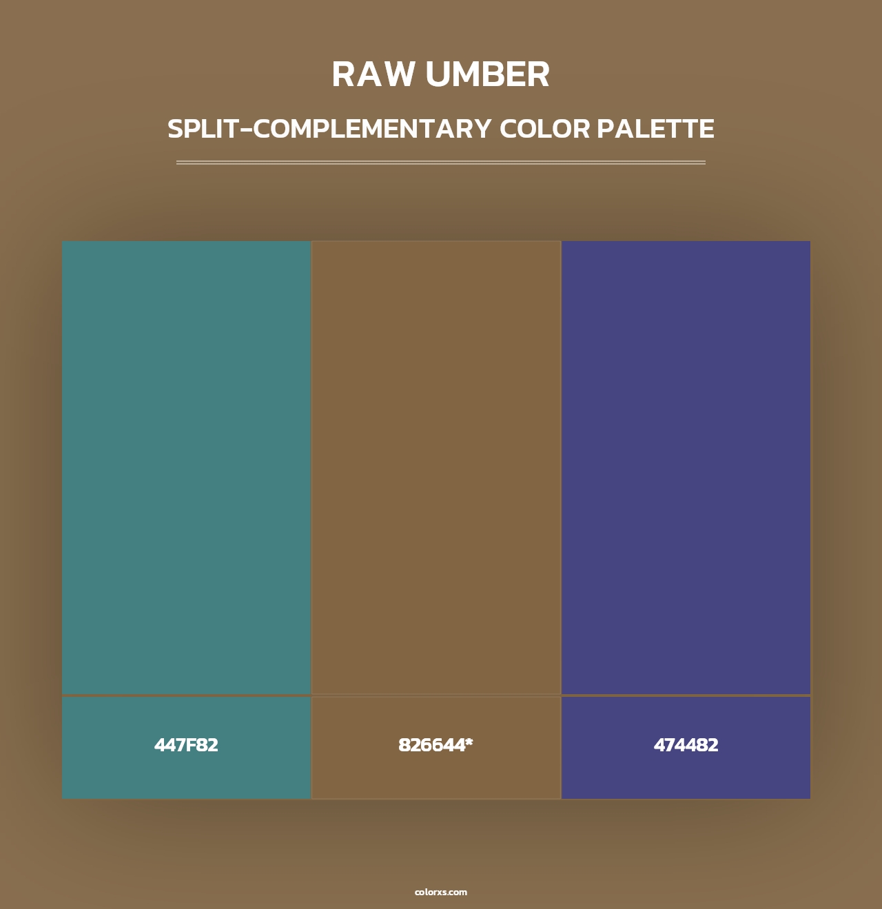 Raw Umber - Split-Complementary Color Palette
