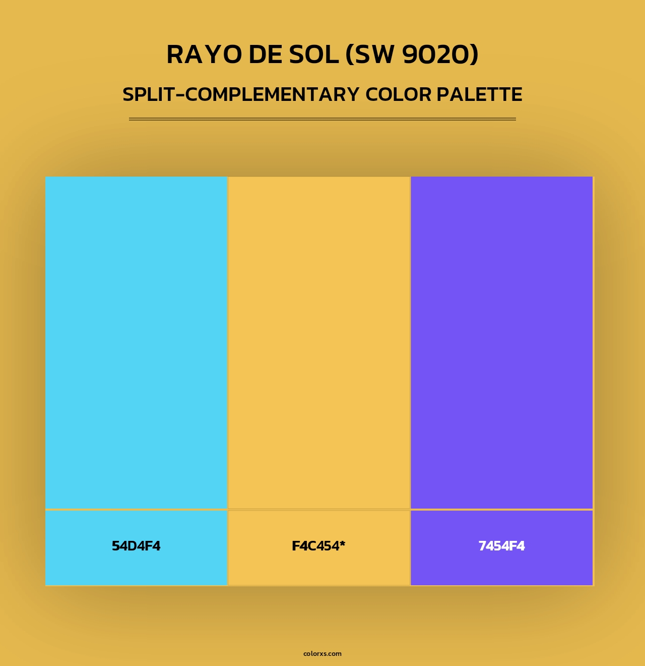 Rayo de Sol (SW 9020) - Split-Complementary Color Palette