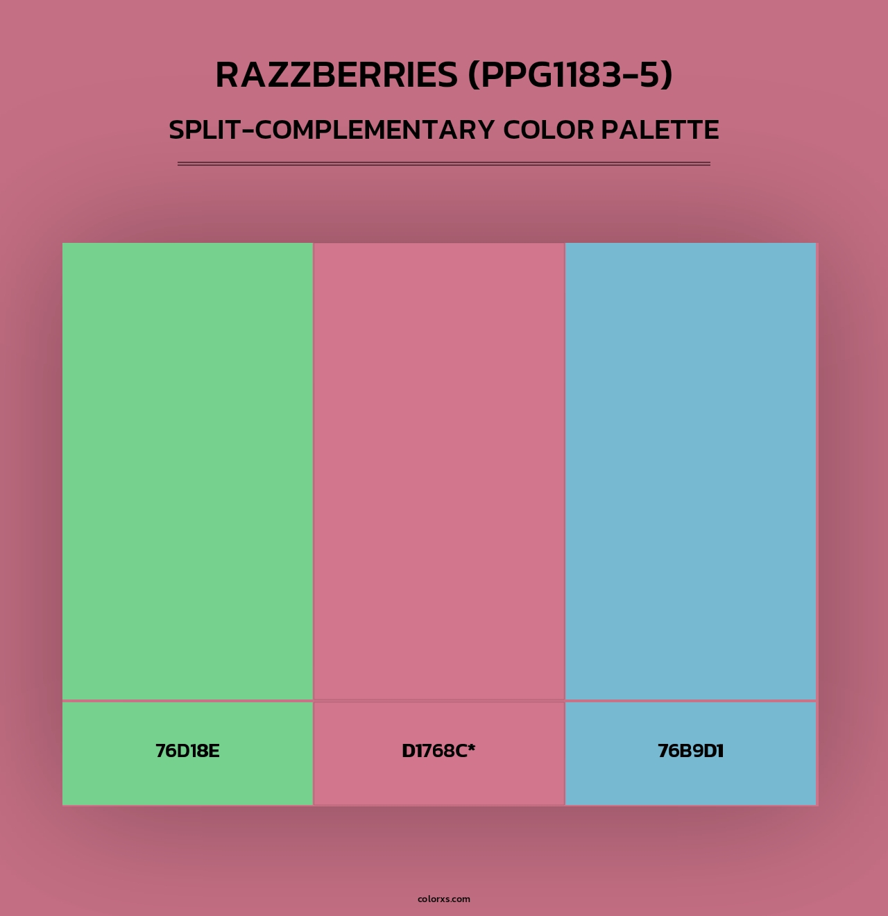 Razzberries (PPG1183-5) - Split-Complementary Color Palette
