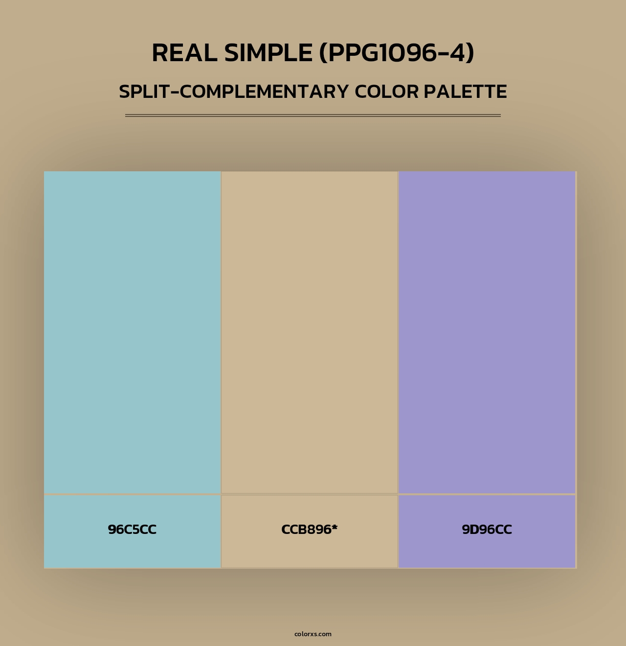 Real Simple (PPG1096-4) - Split-Complementary Color Palette