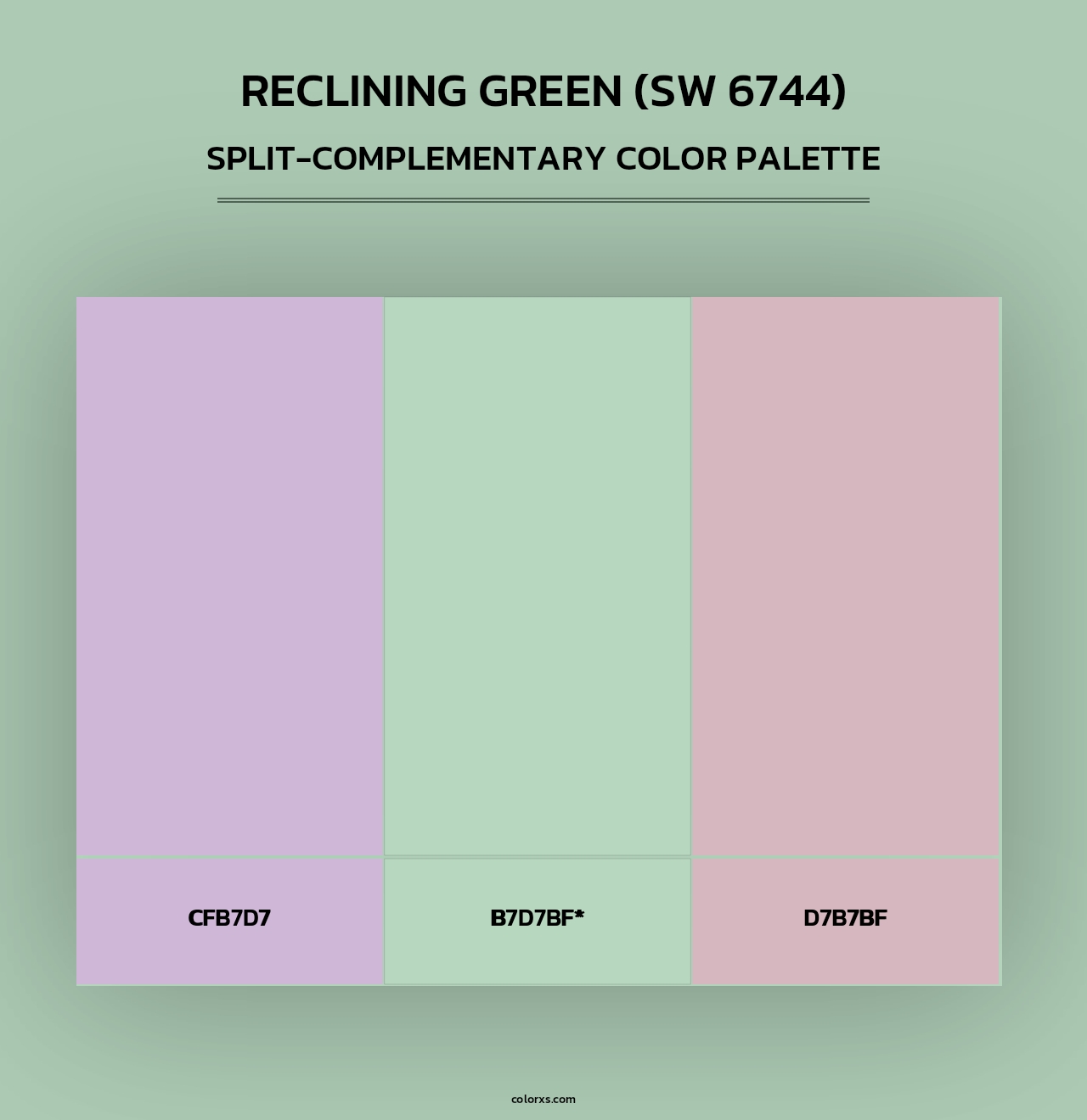 Reclining Green (SW 6744) - Split-Complementary Color Palette