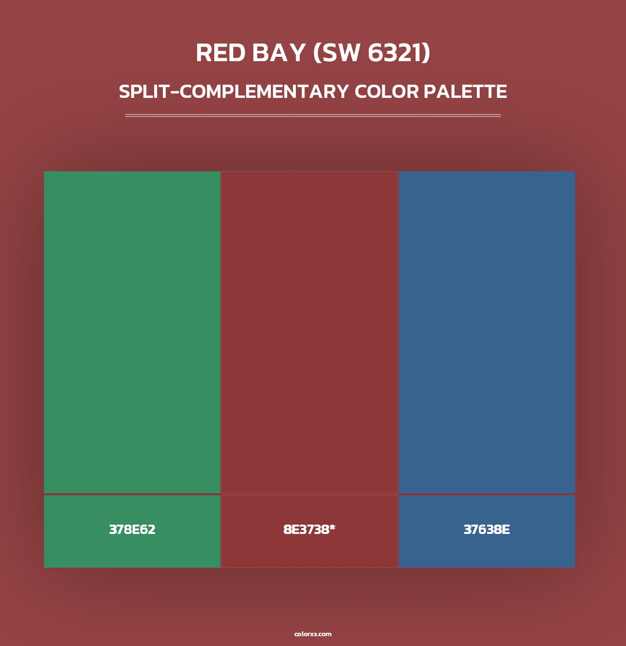 Red Bay (SW 6321) - Split-Complementary Color Palette