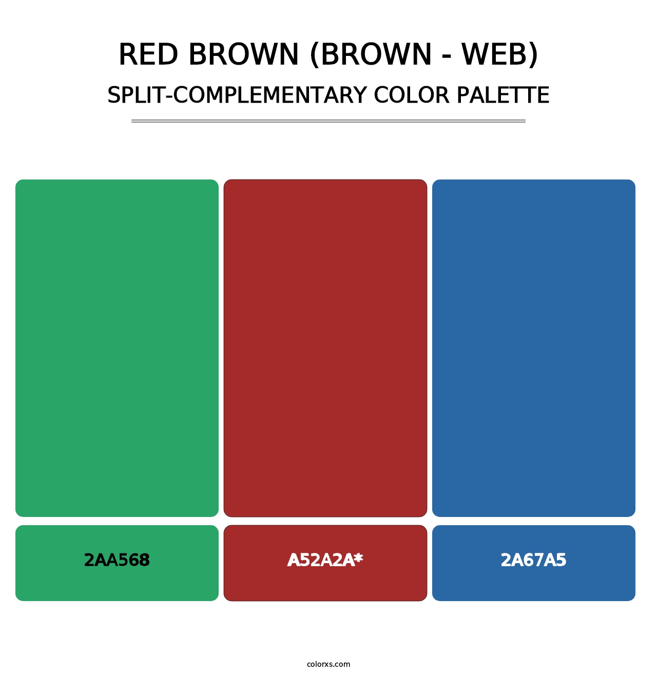 Red Brown (Brown - Web) - Split-Complementary Color Palette