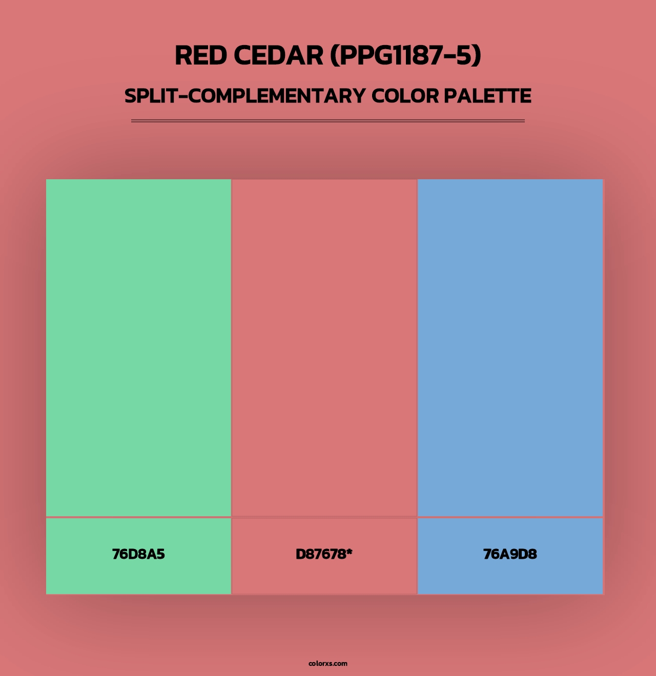 Red Cedar (PPG1187-5) - Split-Complementary Color Palette