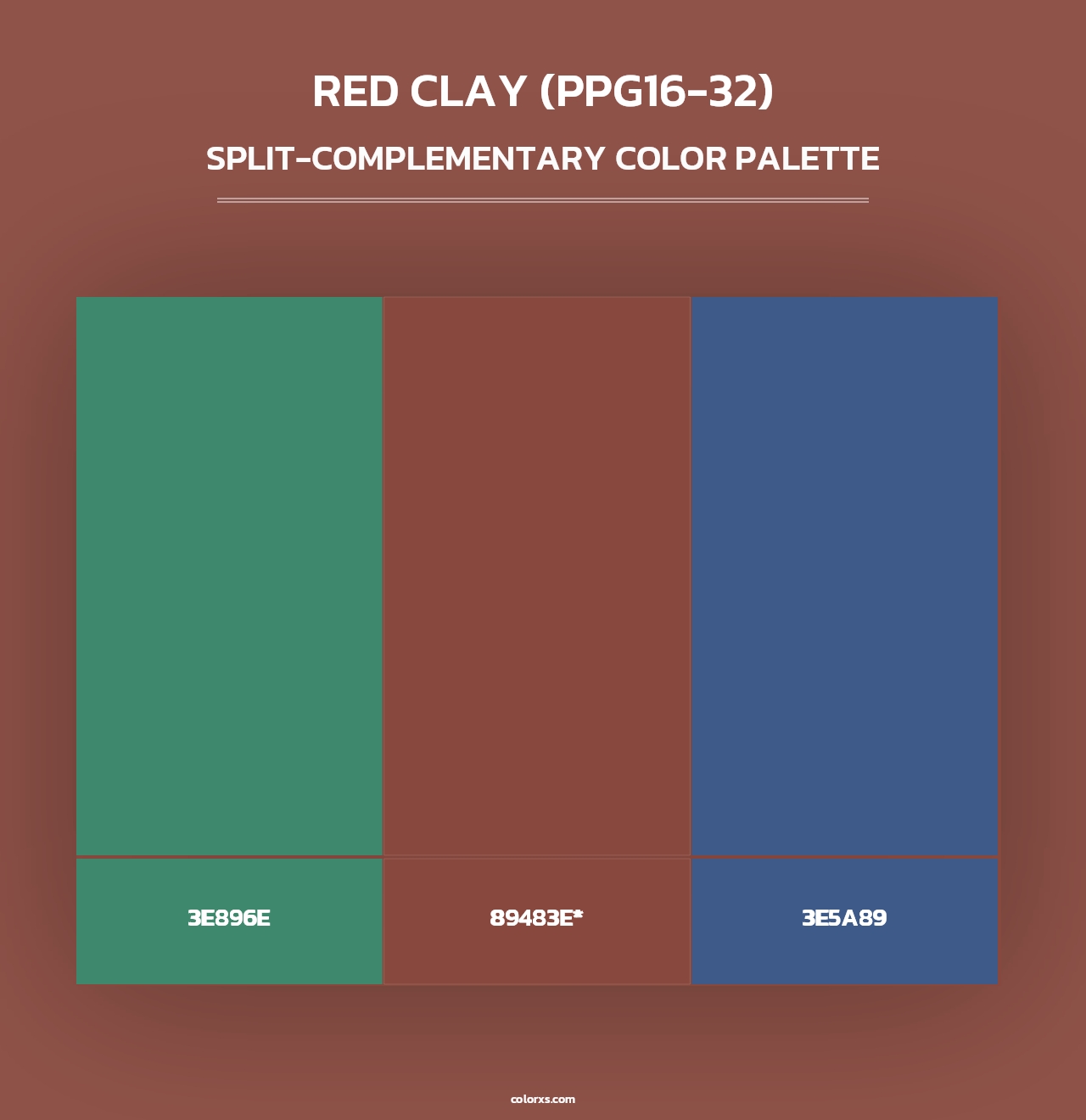 Red Clay (PPG16-32) - Split-Complementary Color Palette