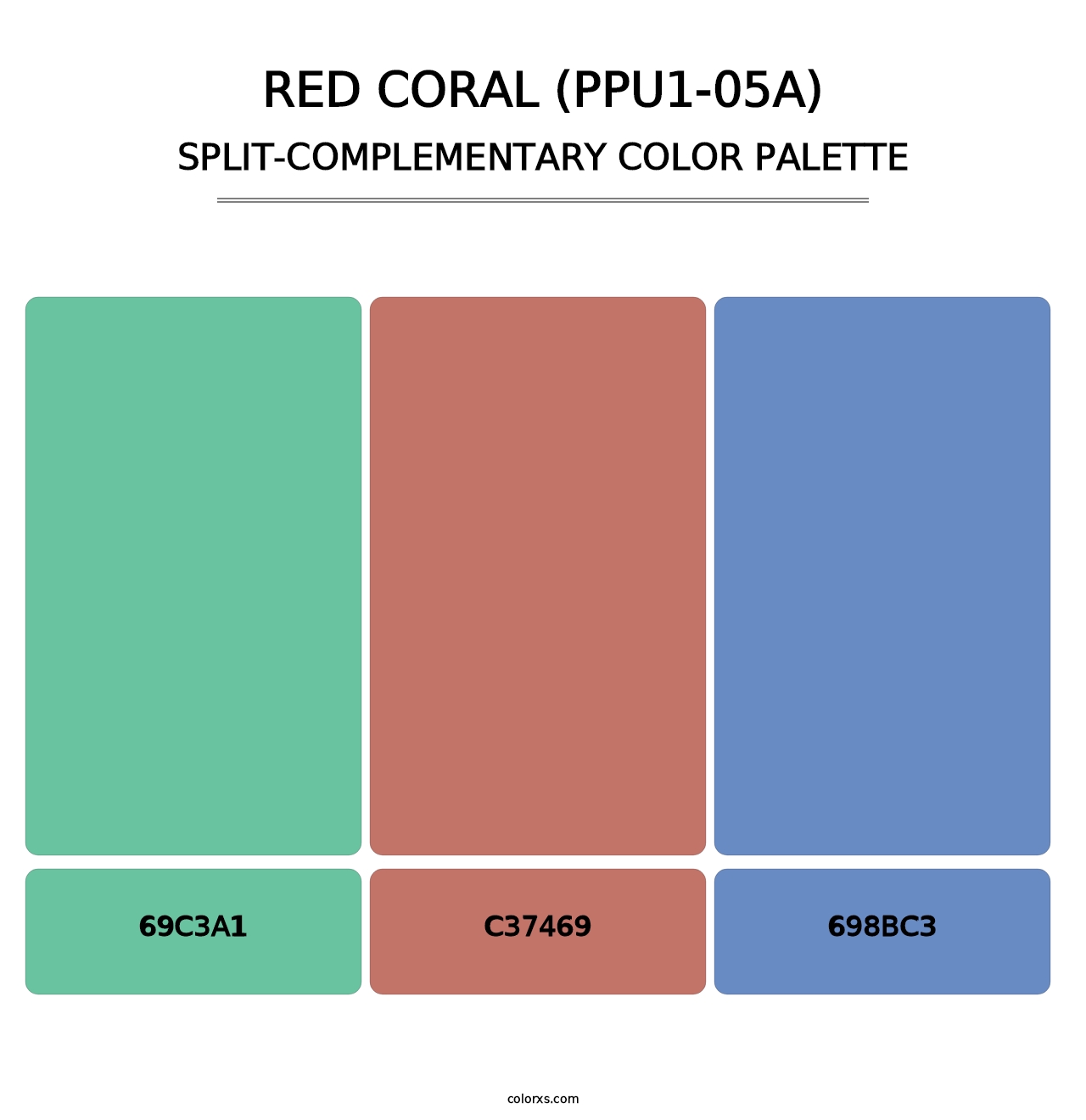 Red Coral (PPU1-05A) - Split-Complementary Color Palette