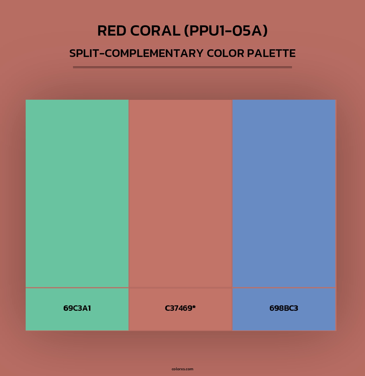 Red Coral (PPU1-05A) - Split-Complementary Color Palette