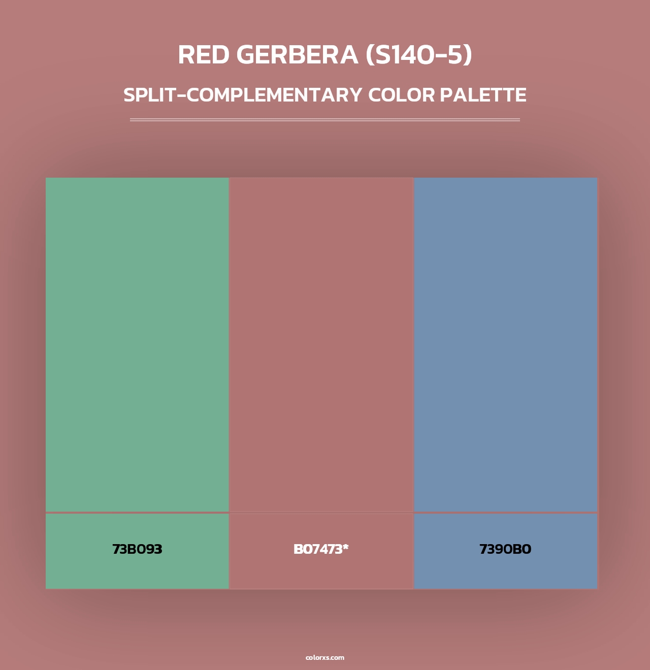 Red Gerbera (S140-5) - Split-Complementary Color Palette