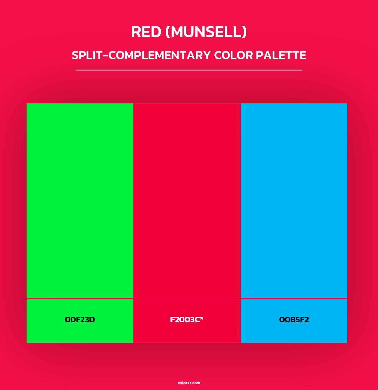Red (Munsell) - Split-Complementary Color Palette