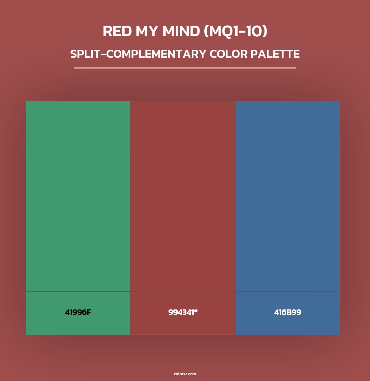 Red My Mind (MQ1-10) - Split-Complementary Color Palette