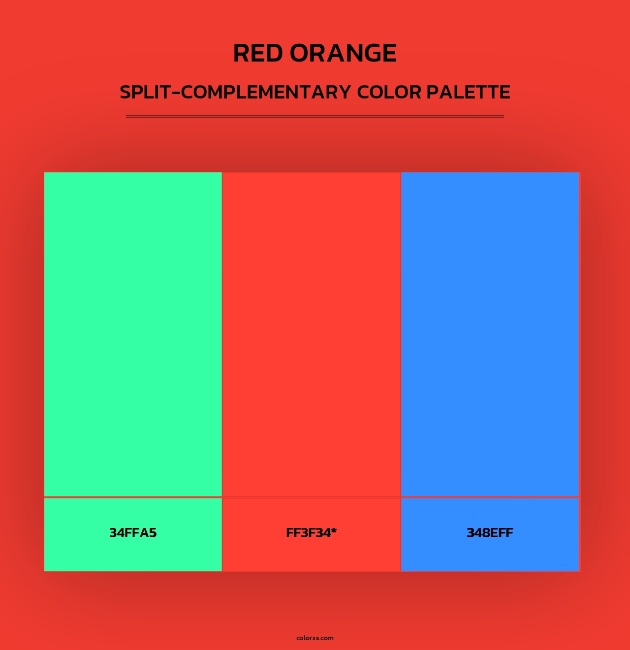 Red Orange - Split-Complementary Color Palette