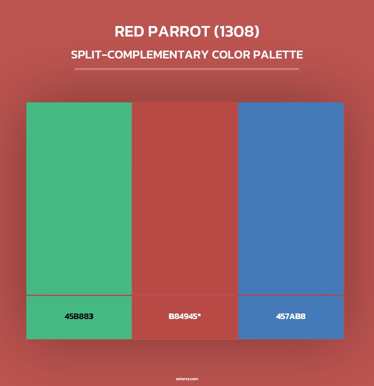 Red Parrot (1308) - Split-Complementary Color Palette