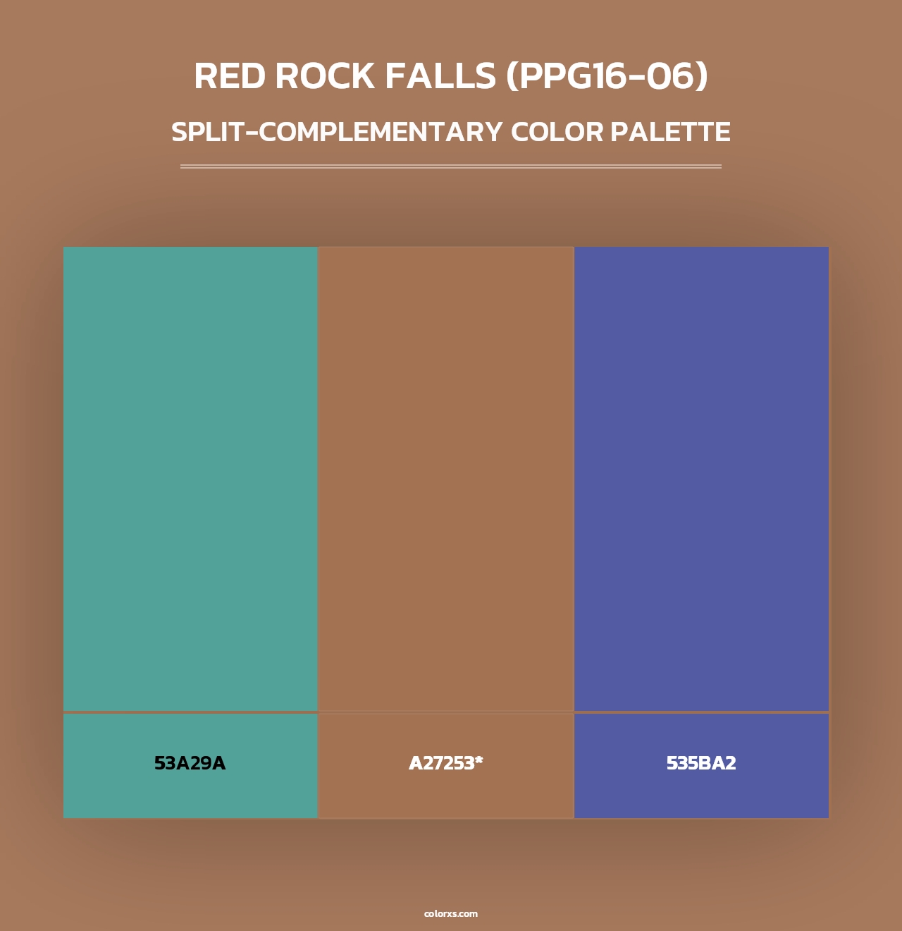 Red Rock Falls (PPG16-06) - Split-Complementary Color Palette
