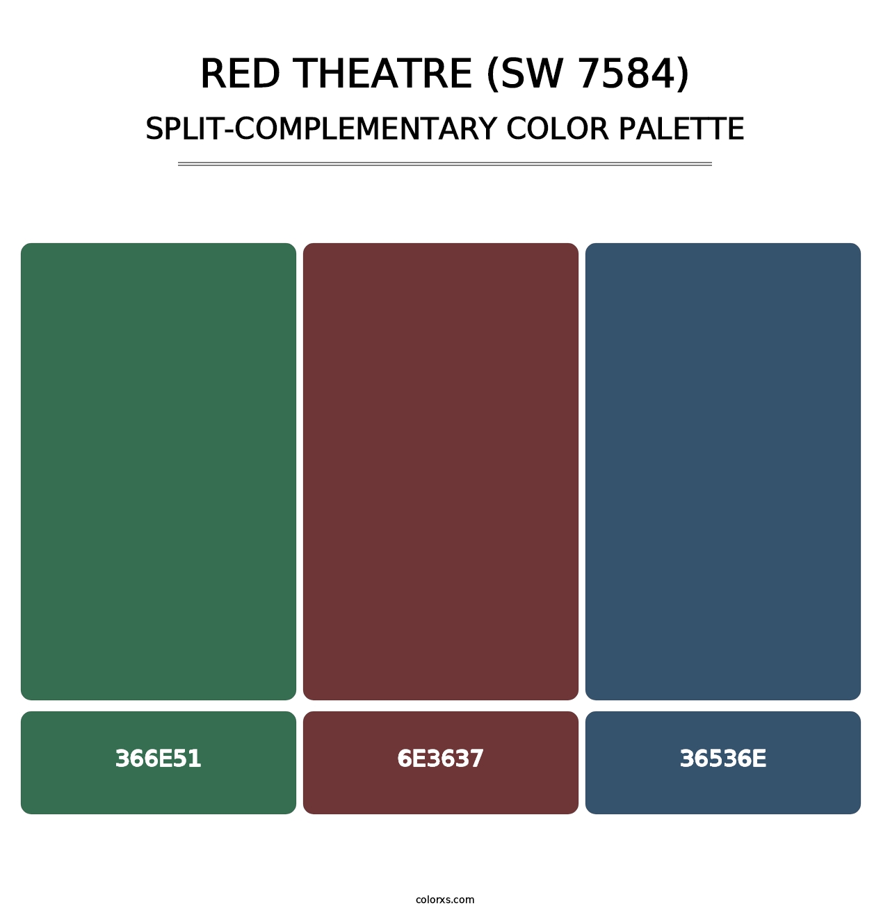 Red Theatre (SW 7584) - Split-Complementary Color Palette