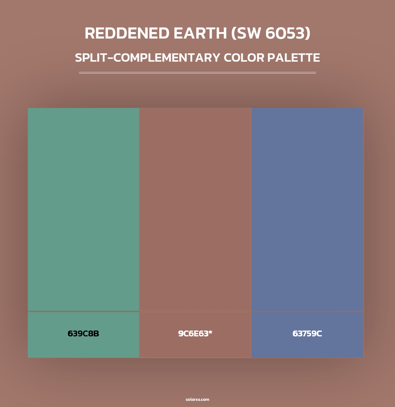 Reddened Earth (SW 6053) - Split-Complementary Color Palette