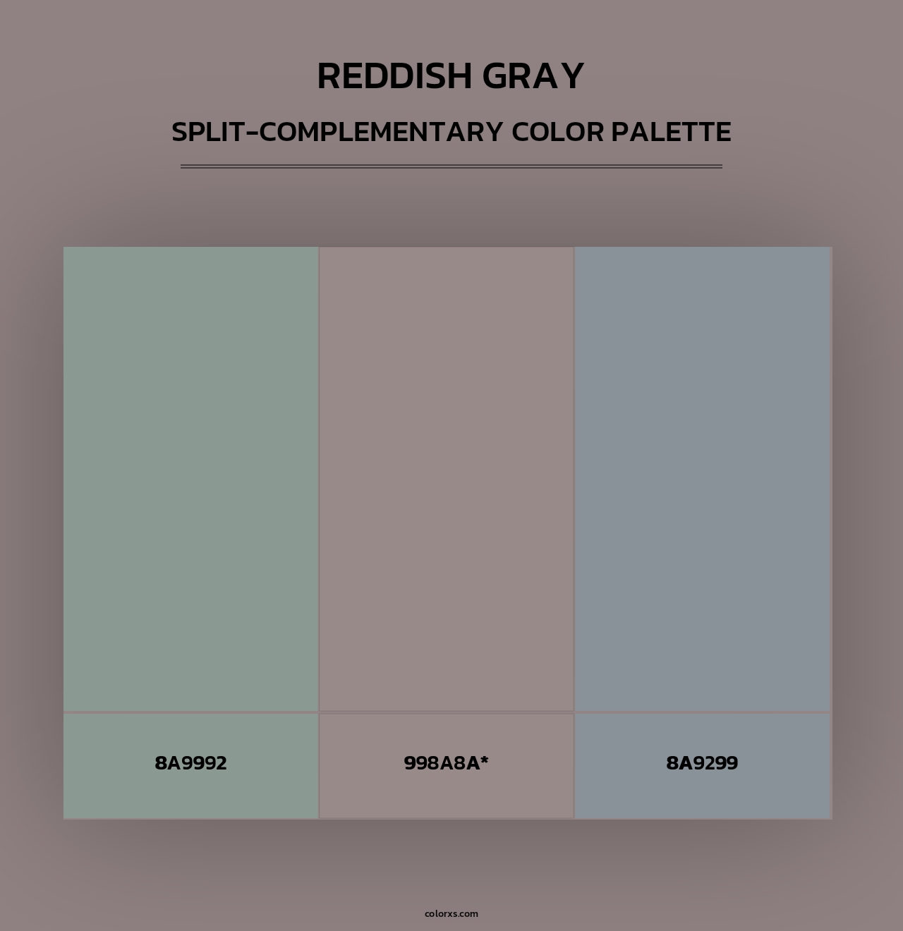 Reddish Gray - Split-Complementary Color Palette