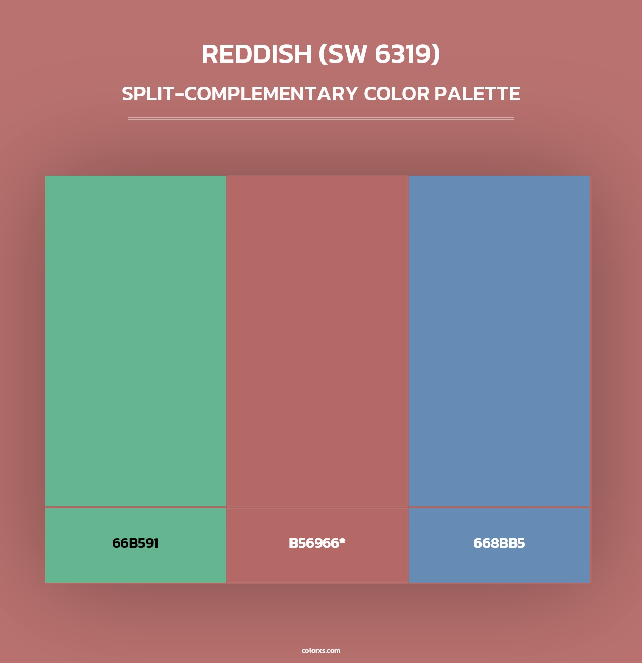 Reddish (SW 6319) - Split-Complementary Color Palette
