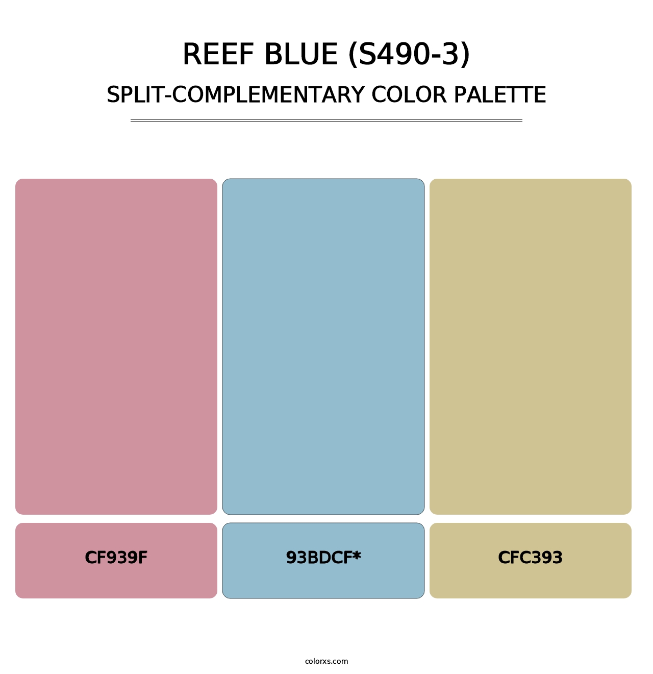 Reef Blue (S490-3) - Split-Complementary Color Palette