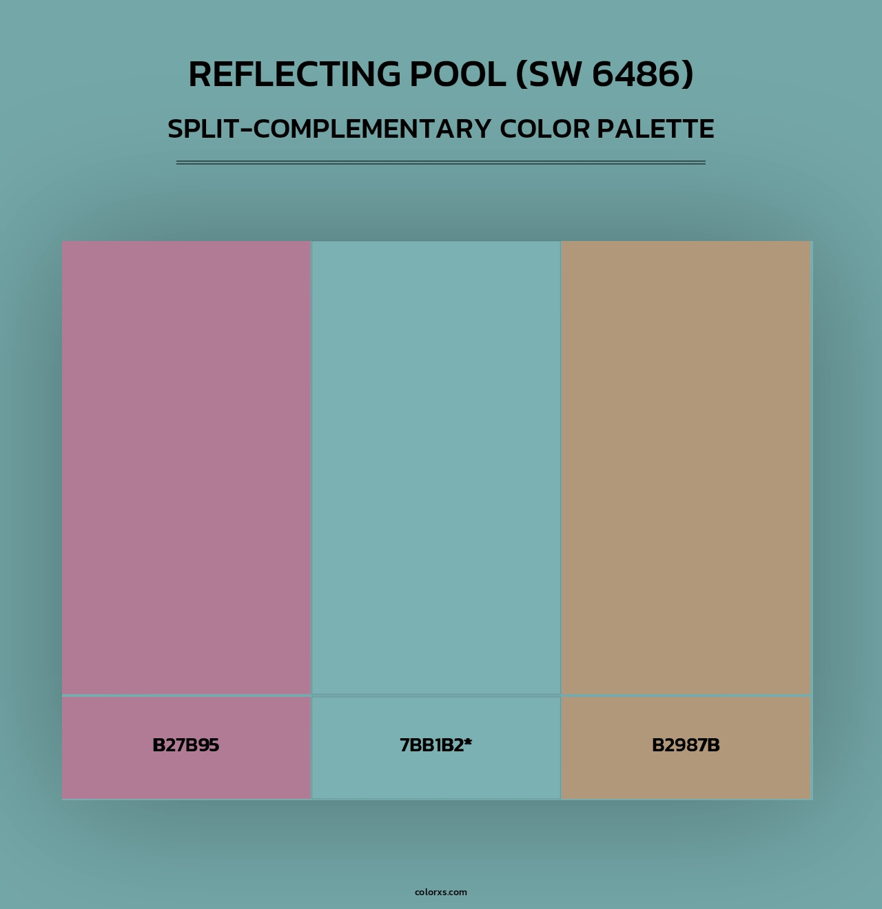 Reflecting Pool (SW 6486) - Split-Complementary Color Palette