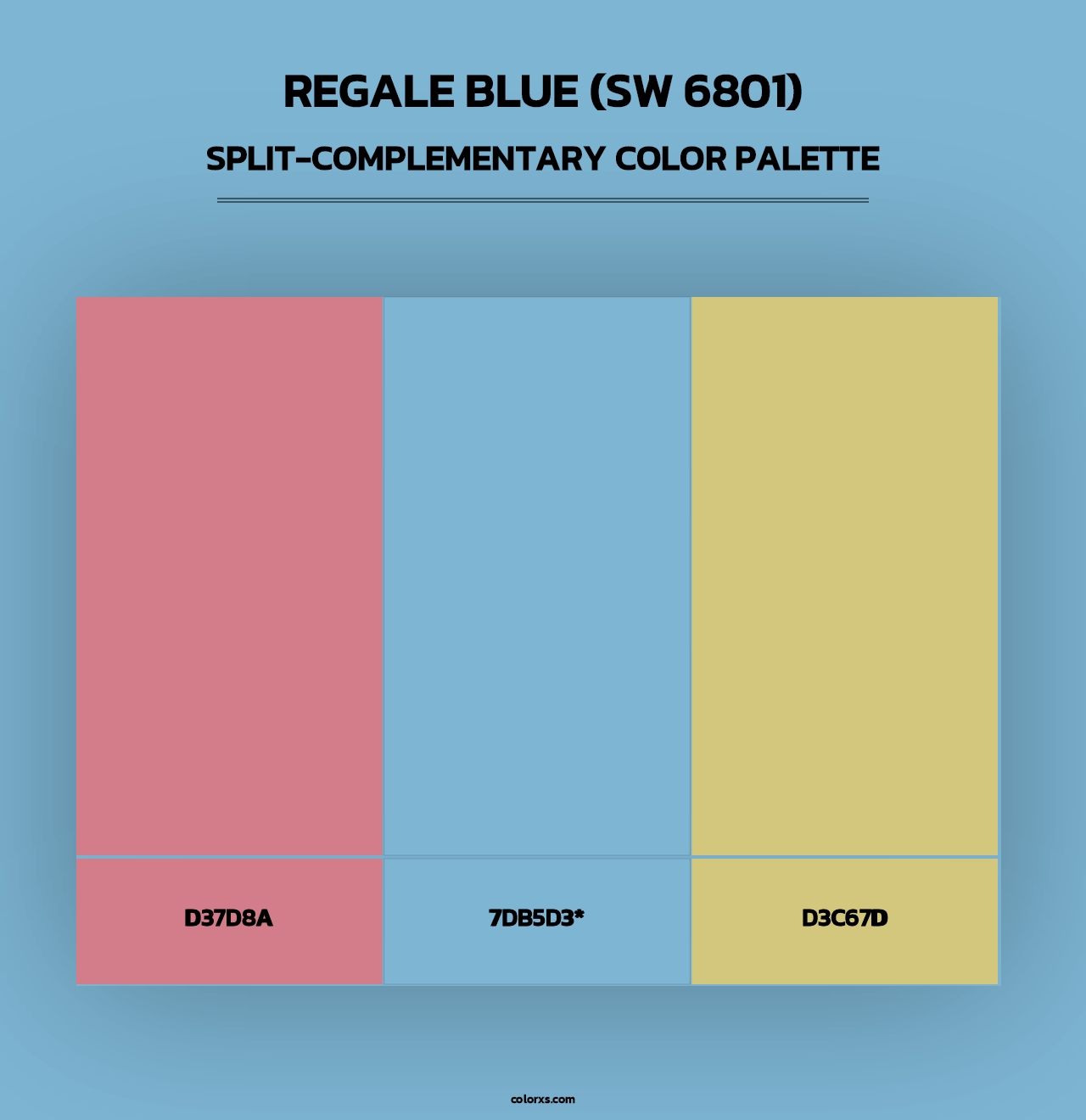 Regale Blue (SW 6801) - Split-Complementary Color Palette