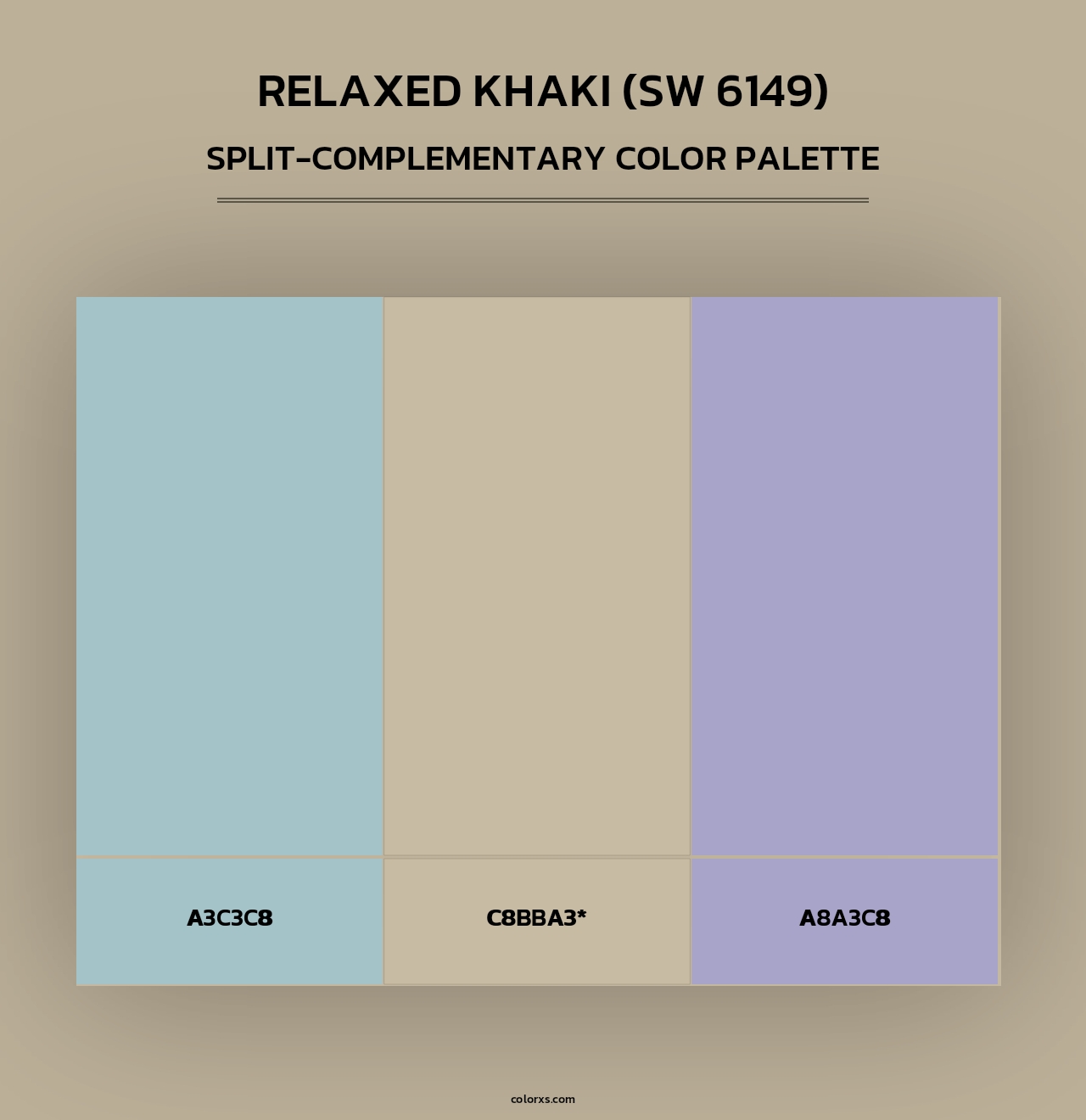 Relaxed Khaki (SW 6149) - Split-Complementary Color Palette