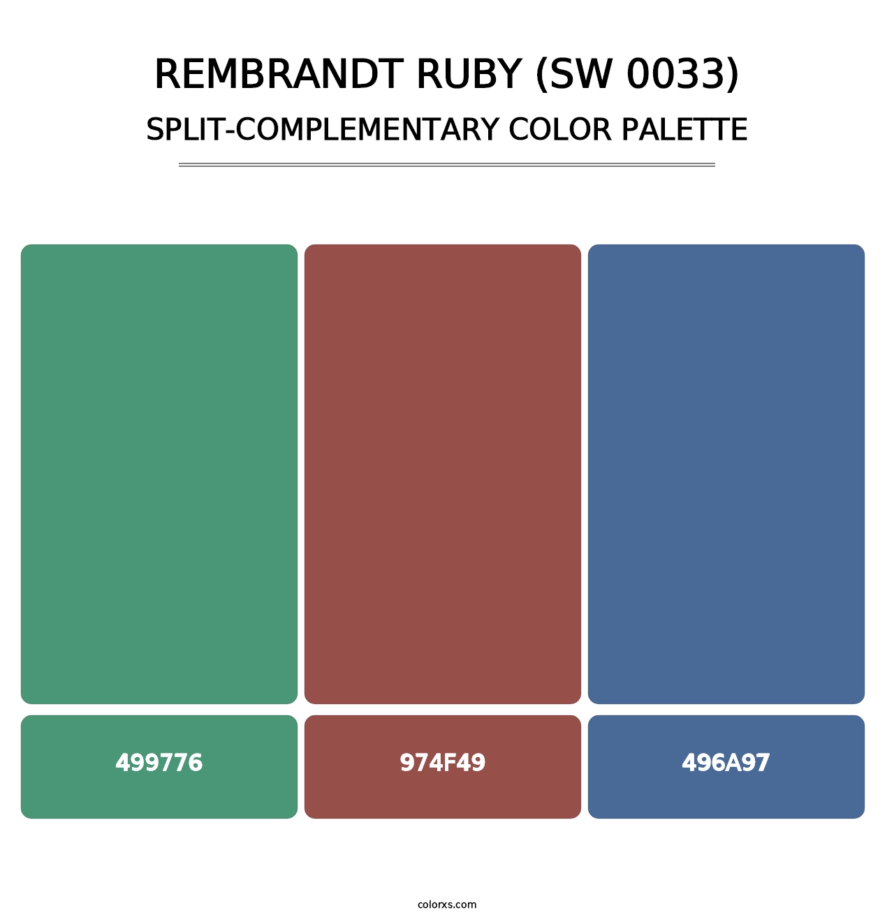 Rembrandt Ruby (SW 0033) - Split-Complementary Color Palette