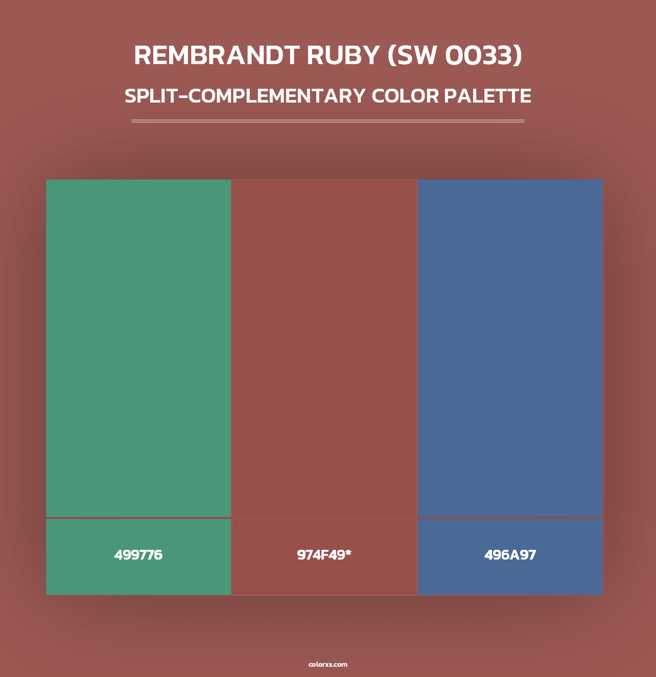 Rembrandt Ruby (SW 0033) - Split-Complementary Color Palette
