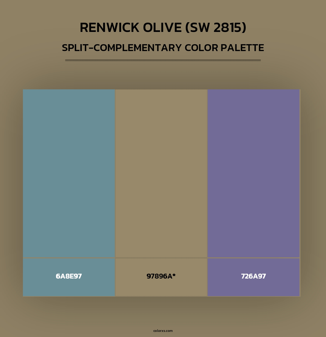 Renwick Olive (SW 2815) - Split-Complementary Color Palette