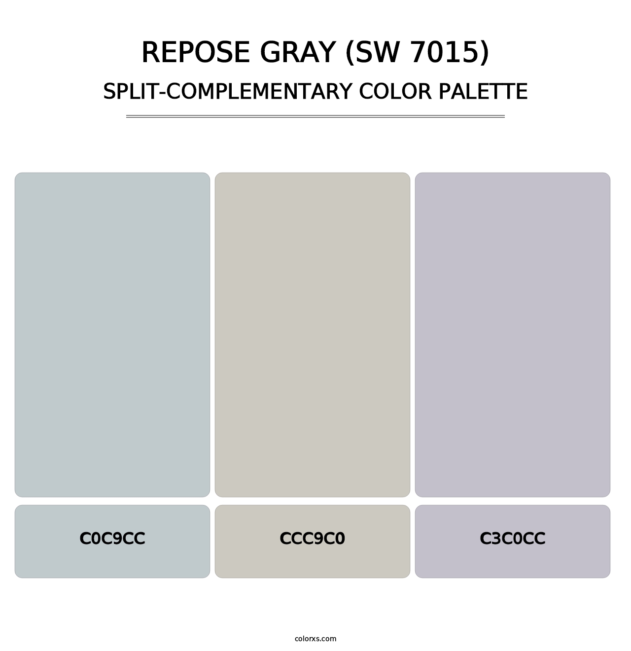 Repose Gray (SW 7015) - Split-Complementary Color Palette