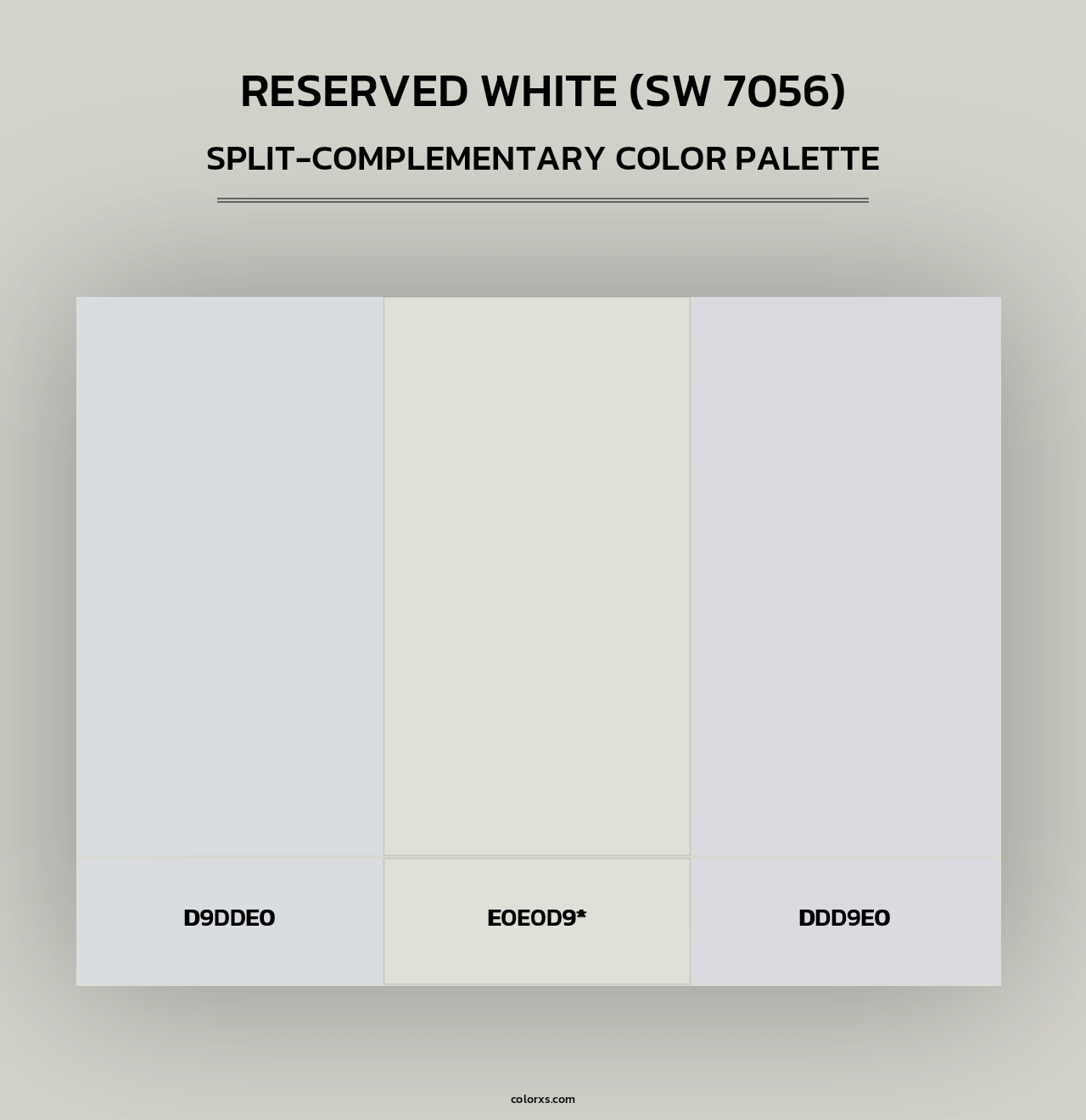 Reserved White (SW 7056) - Split-Complementary Color Palette