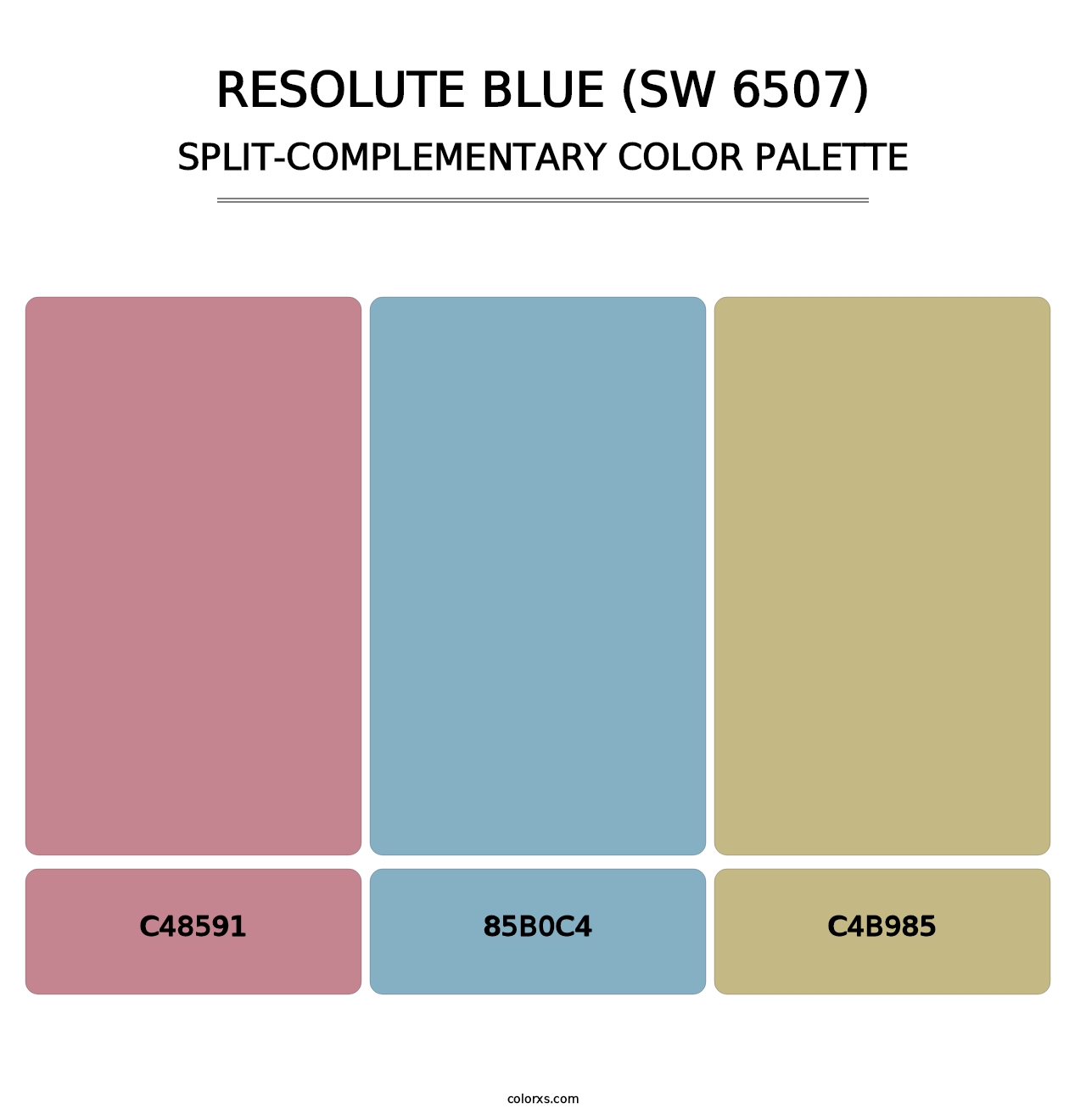 Resolute Blue (SW 6507) - Split-Complementary Color Palette