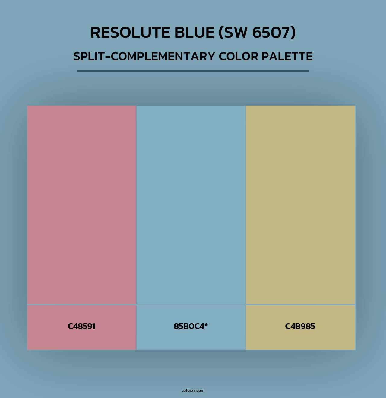 Resolute Blue (SW 6507) - Split-Complementary Color Palette