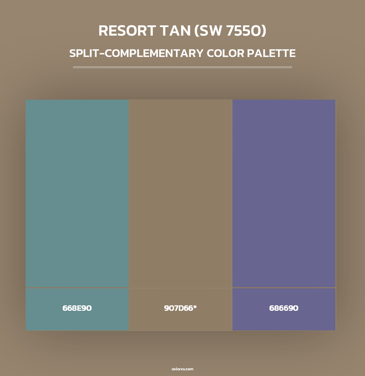 Resort Tan (SW 7550) - Split-Complementary Color Palette