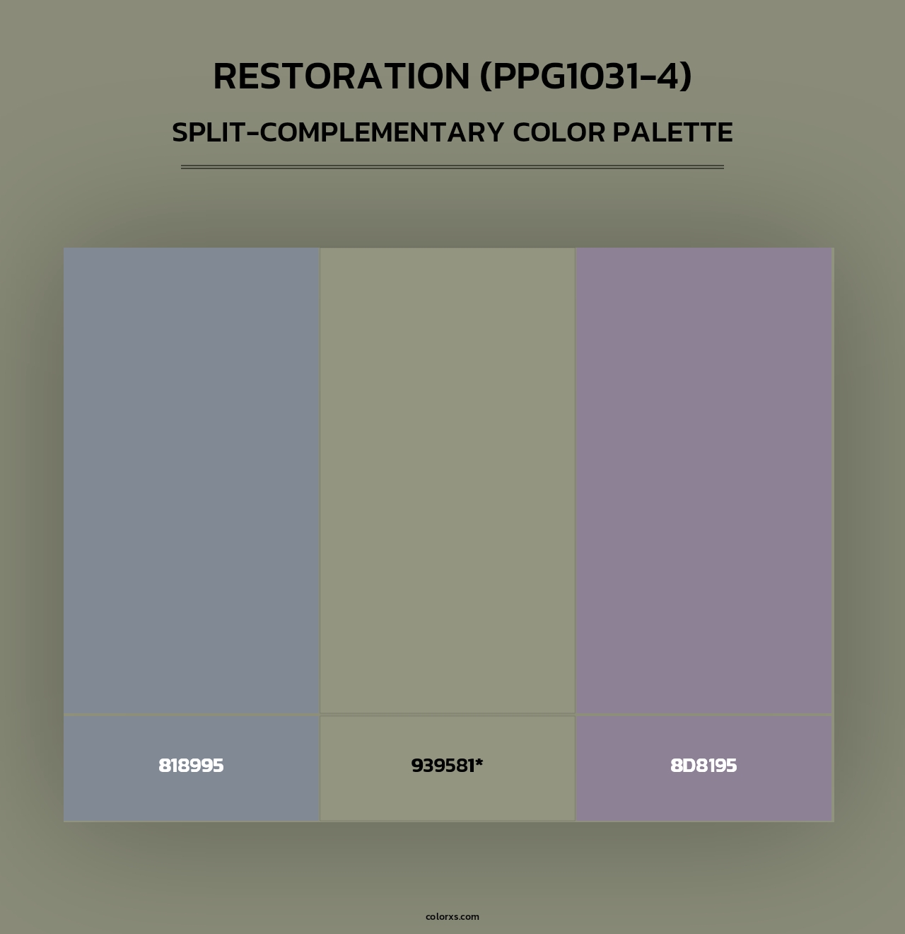 Restoration (PPG1031-4) - Split-Complementary Color Palette