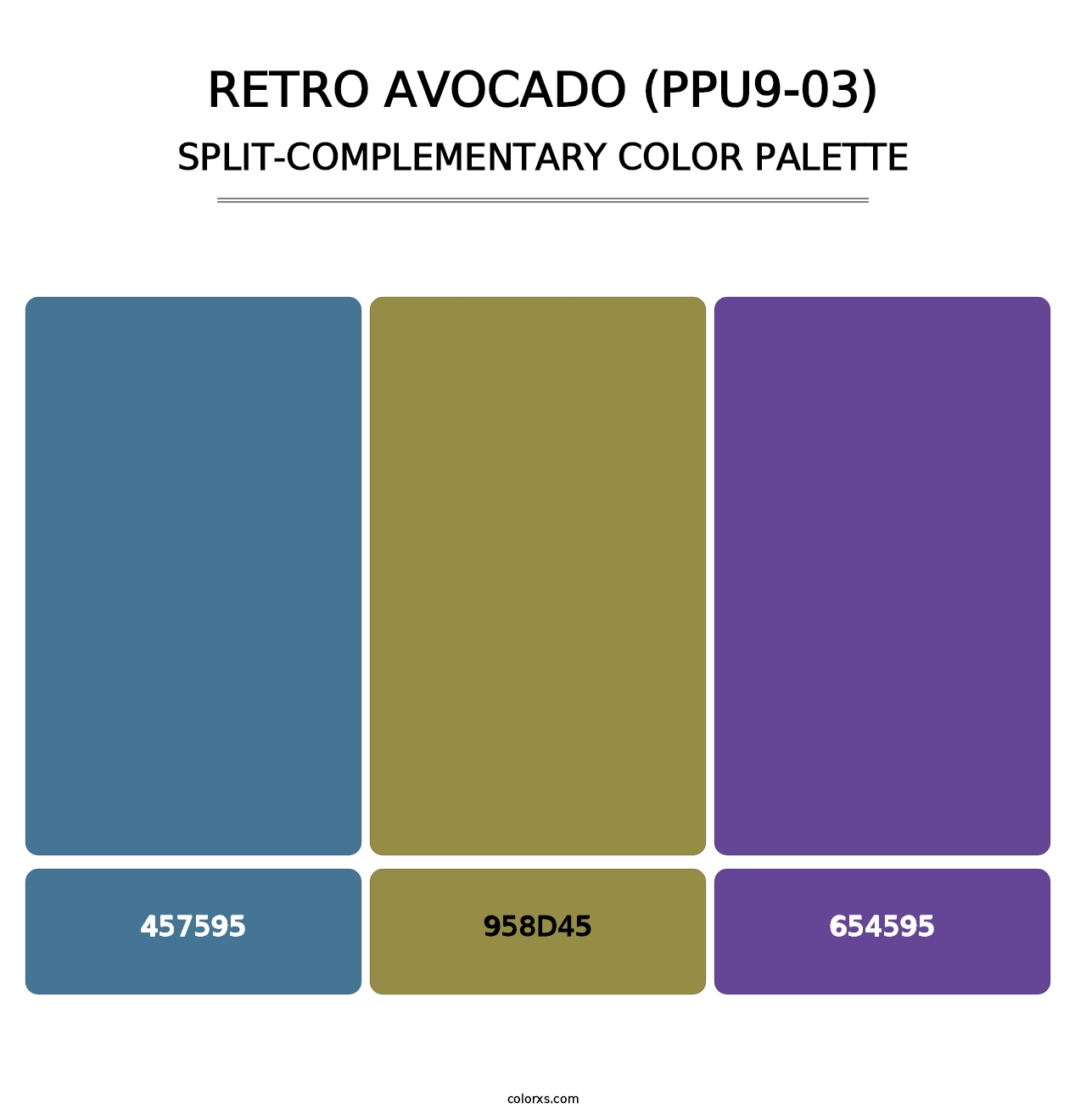 Retro Avocado (PPU9-03) - Split-Complementary Color Palette