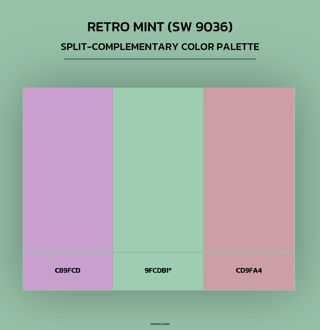 Retro Mint (SW 9036) - Split-Complementary Color Palette