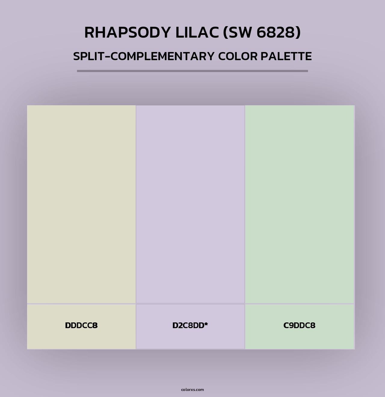 Rhapsody Lilac (SW 6828) - Split-Complementary Color Palette