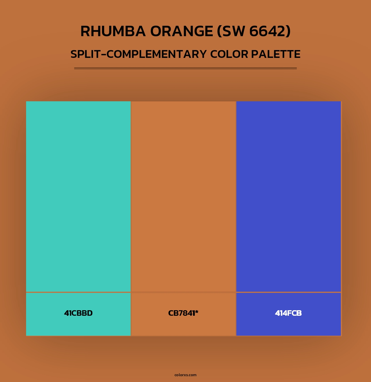 Rhumba Orange (SW 6642) - Split-Complementary Color Palette