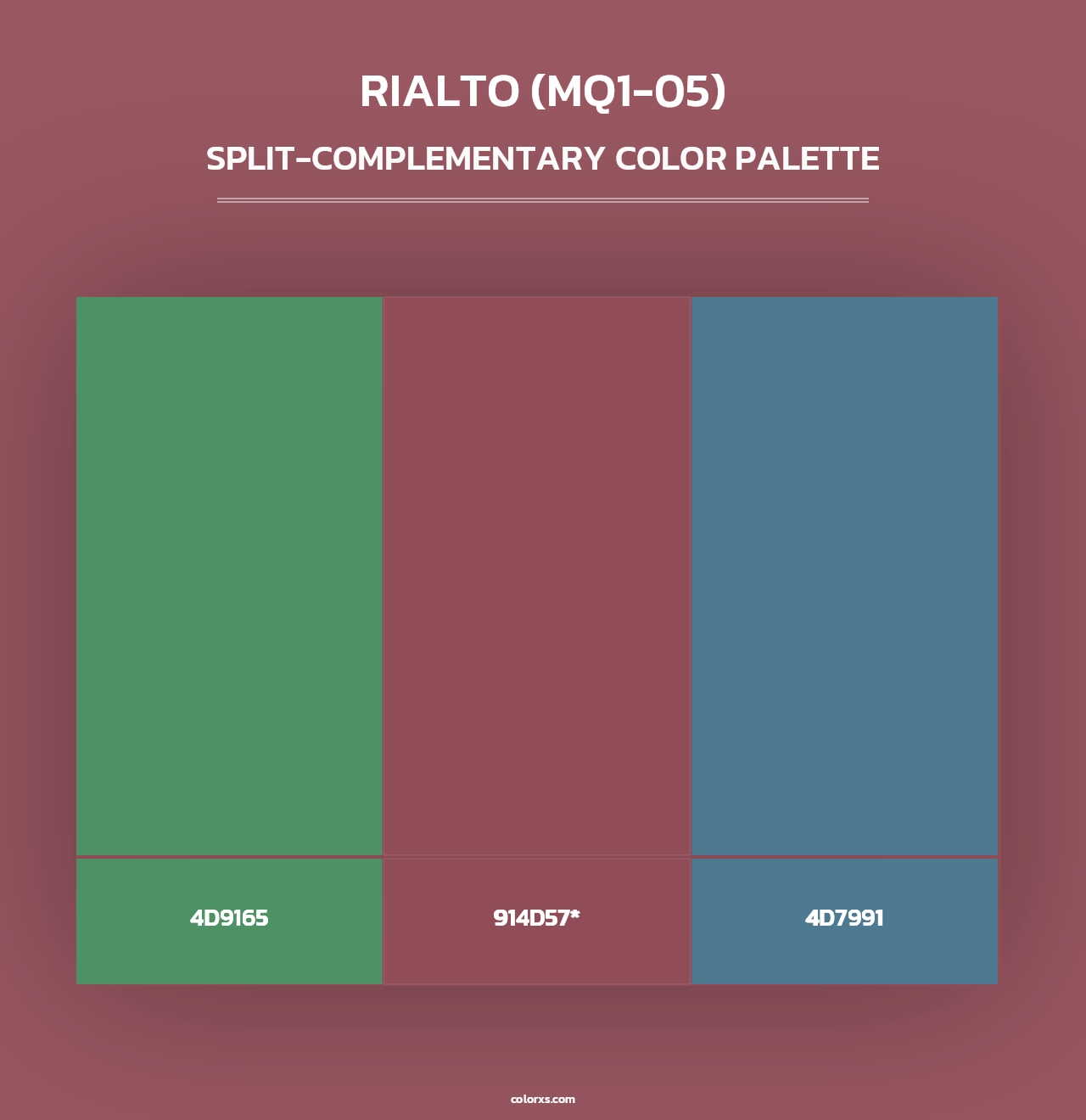 Rialto (MQ1-05) - Split-Complementary Color Palette